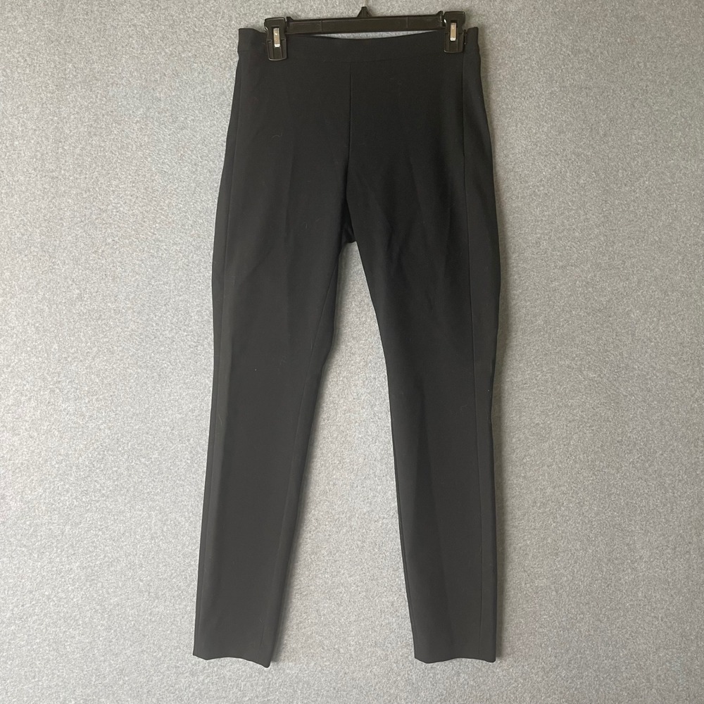 Banana Republic Devon Skinny Pants Women 2 Black Side Zip High Rise Stretch Slim